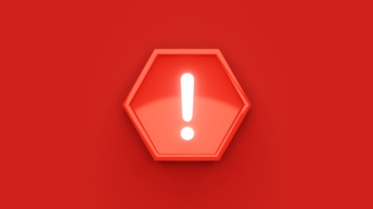 Symbol Rufzeichen vor einem roten Hintergrund