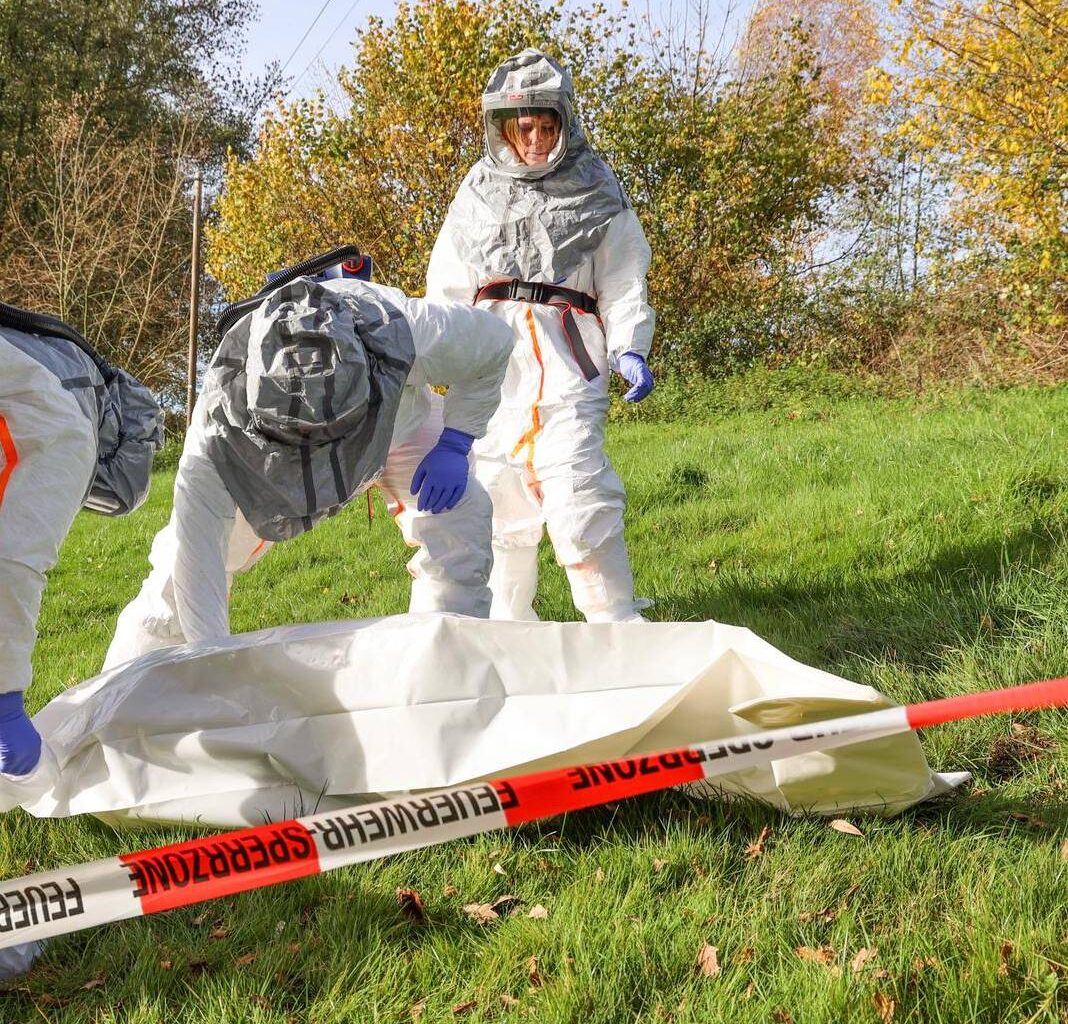 Übung in Essen nach Ausbruch der Schweinepest