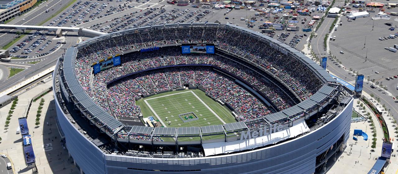 Das MetLife Stadium in New York aus der Vogelperspektive