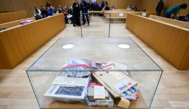 Beweismittel im Gerichtssaal in Mont-de-Marsan