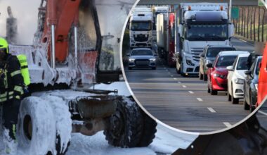Bagger in Flammen! Großer Stau auf Chemnitzer Südring