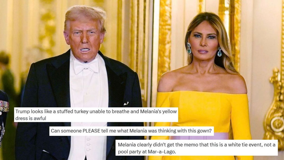 Grelles Gelb beim Königsdinner: Melania Trumps Kleid erhitzt die Gemüter