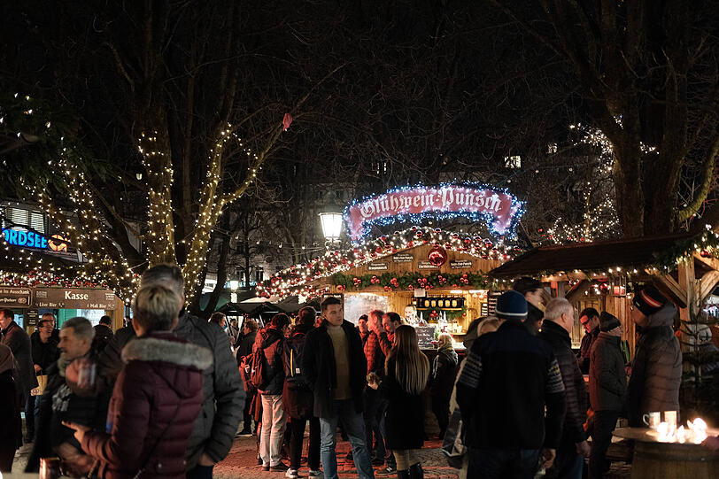 Der Winterzauber am Viktualienmarkt.