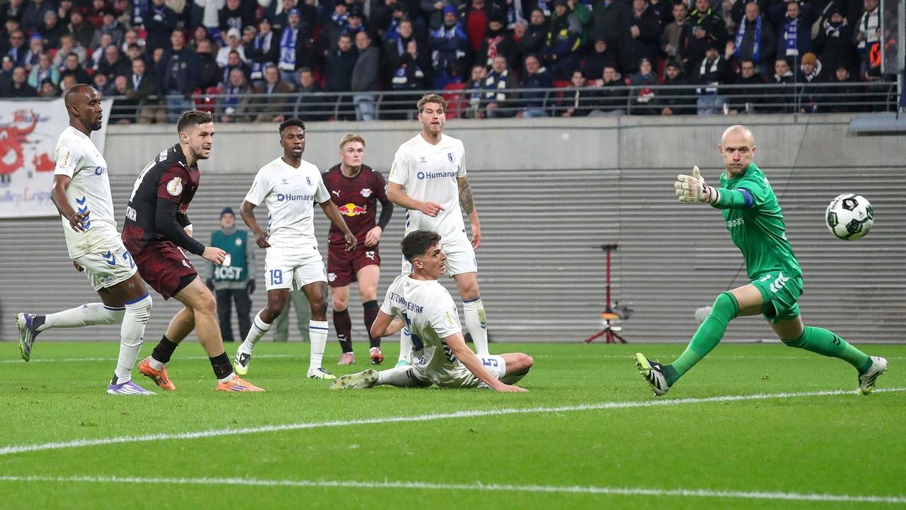 DFB-Pokal-Achtelfinale: Favorit RB Leipzig lässt den 1. FC Magdeburg abblitzen