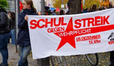 Schüler gehen in Frankfurt auf die Straße