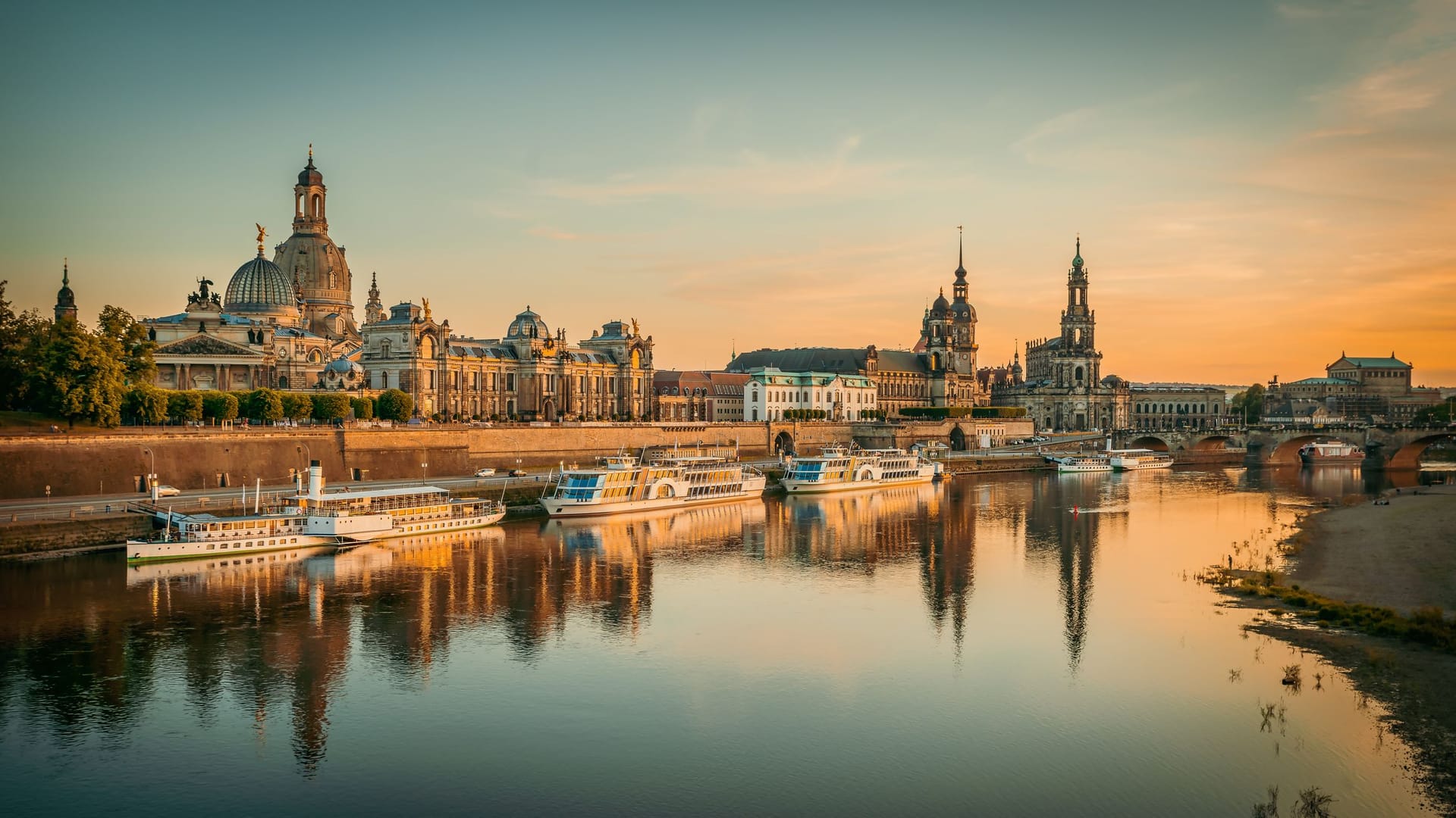 Dresden bei Sonnenuntergang
