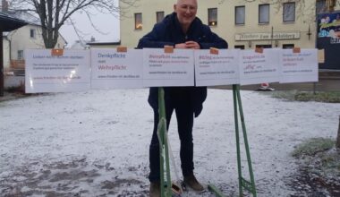 Warum ein Unternehmer vor dem Gymnasium in Augustusburg gegen Kriegstreiberei protestiert