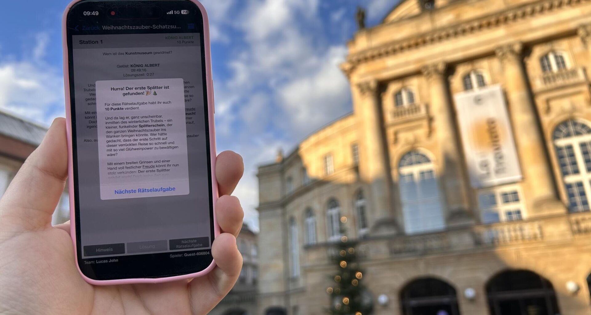 Eine Weihnachtsschatzsuche per App durch Chemnitz