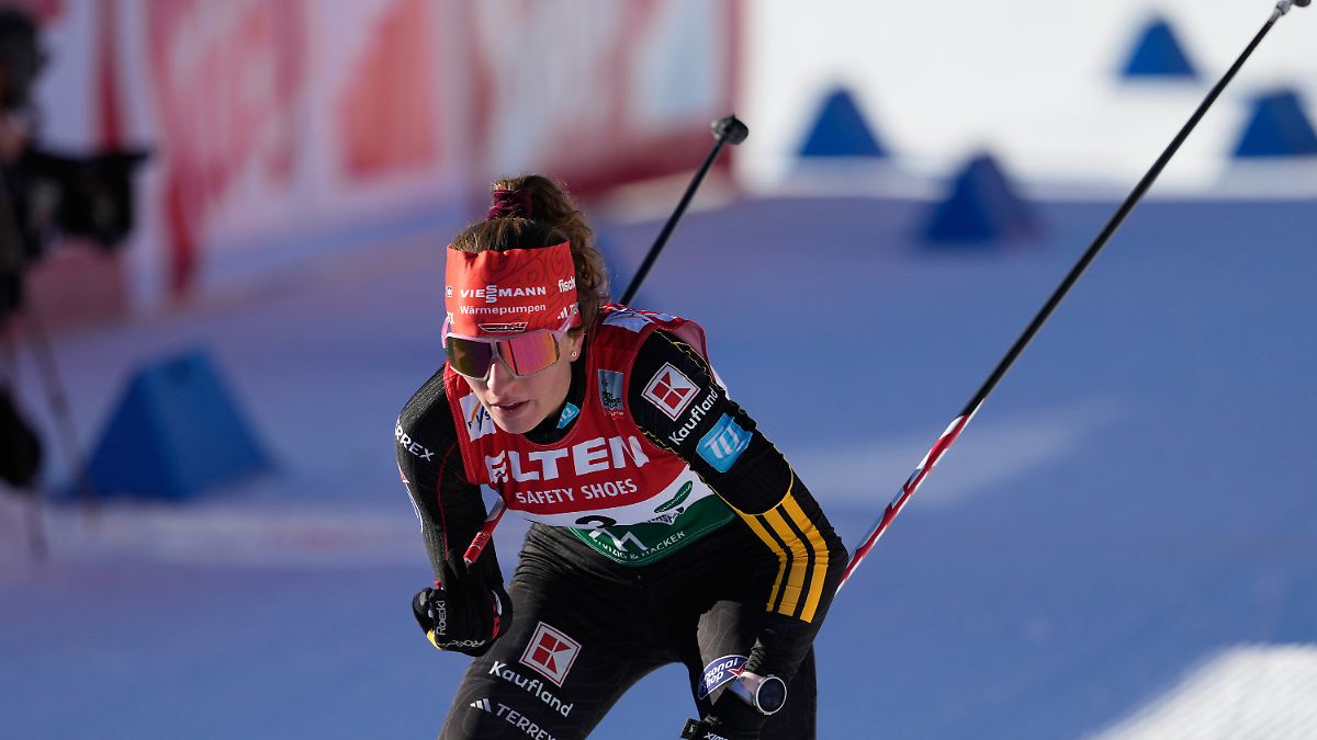 Rivalinnen lassen sie liegen: Nathalie Armbruster bricht plötzlich zusammen und rennt noch ins Ziel