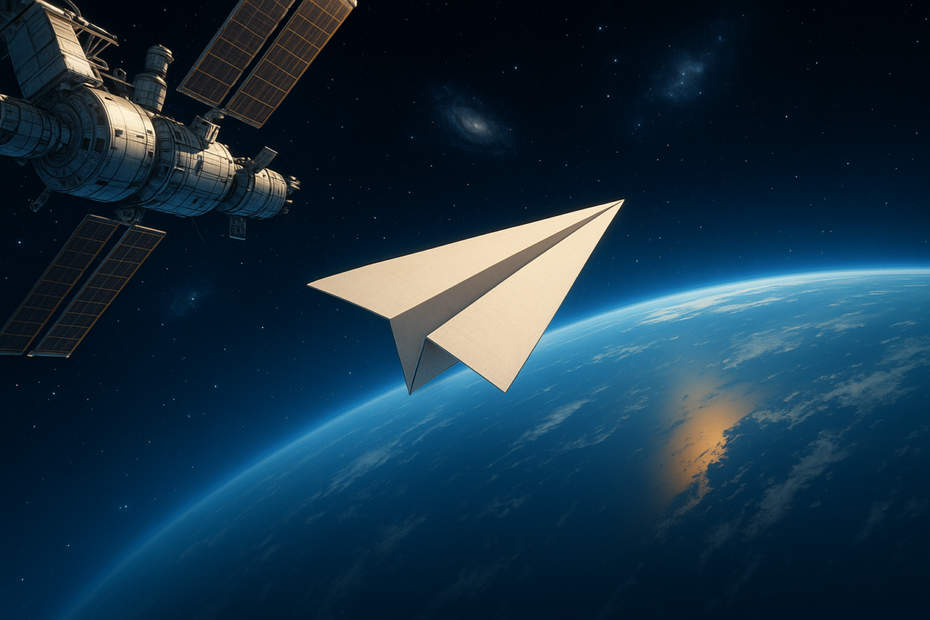 Von der ISS zur Erde: Dieses Schicksal erwartet ein Papierflieger, wenn er ins All geworfen wird