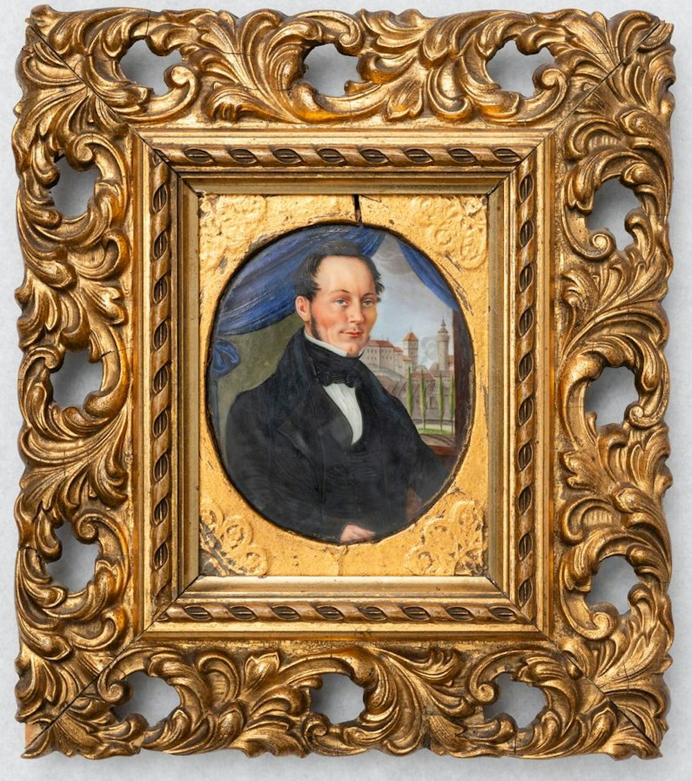 Das einzige bekannte Gemälde von William Wilson hängt im DB Museum Nürnberg. Der Ingenieur bediente den  Adler  stets in Frack und Zylinder.