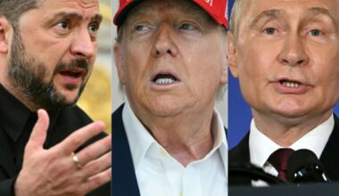 Die Präsidenten der Ukraine, der USA und Russlands (v.l.n.r.)