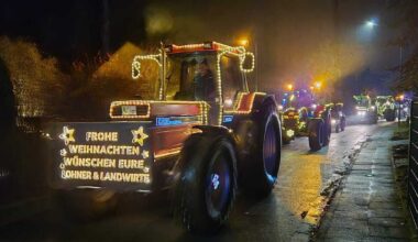 Lichterfahrt in Halle: Weihnachtliche Trecker-Show erhellt die Straßen | Haller Kreisblatt