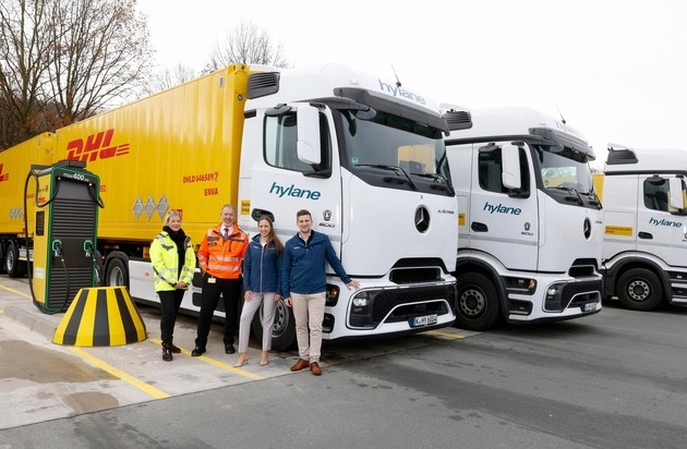 PM: Partnerschaft mit hylane: DHL nimmt die ersten sechs Mercedes-Benz eActros 600 im ...