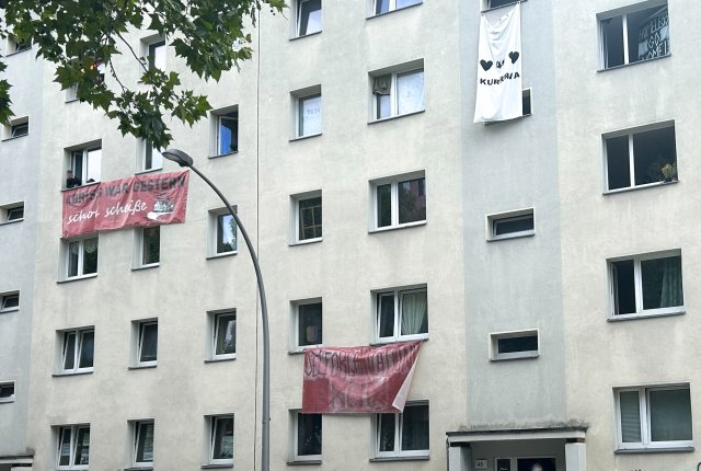 Das ehemals leerstehende und seit einigen Jahren wiederbewohnte Haus in der Habersaathstraße in Berlin-Mitte.