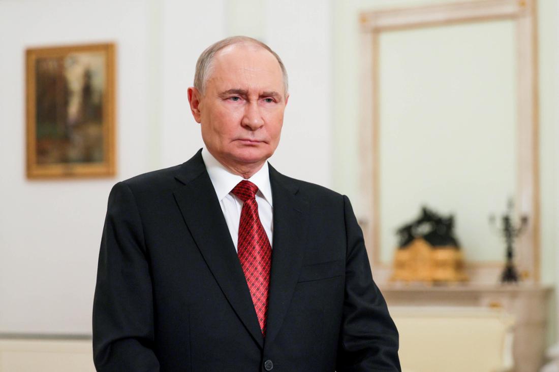 Wladimir Putin bei einer Videobotschaft.