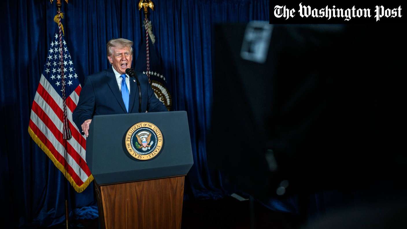 US-Präsident Donald Trump spricht zur Nation über die Erschießung zweier Soldaten der Nationalgarde in Washington, D.C.  am 26. November 2025 (Archivbild).