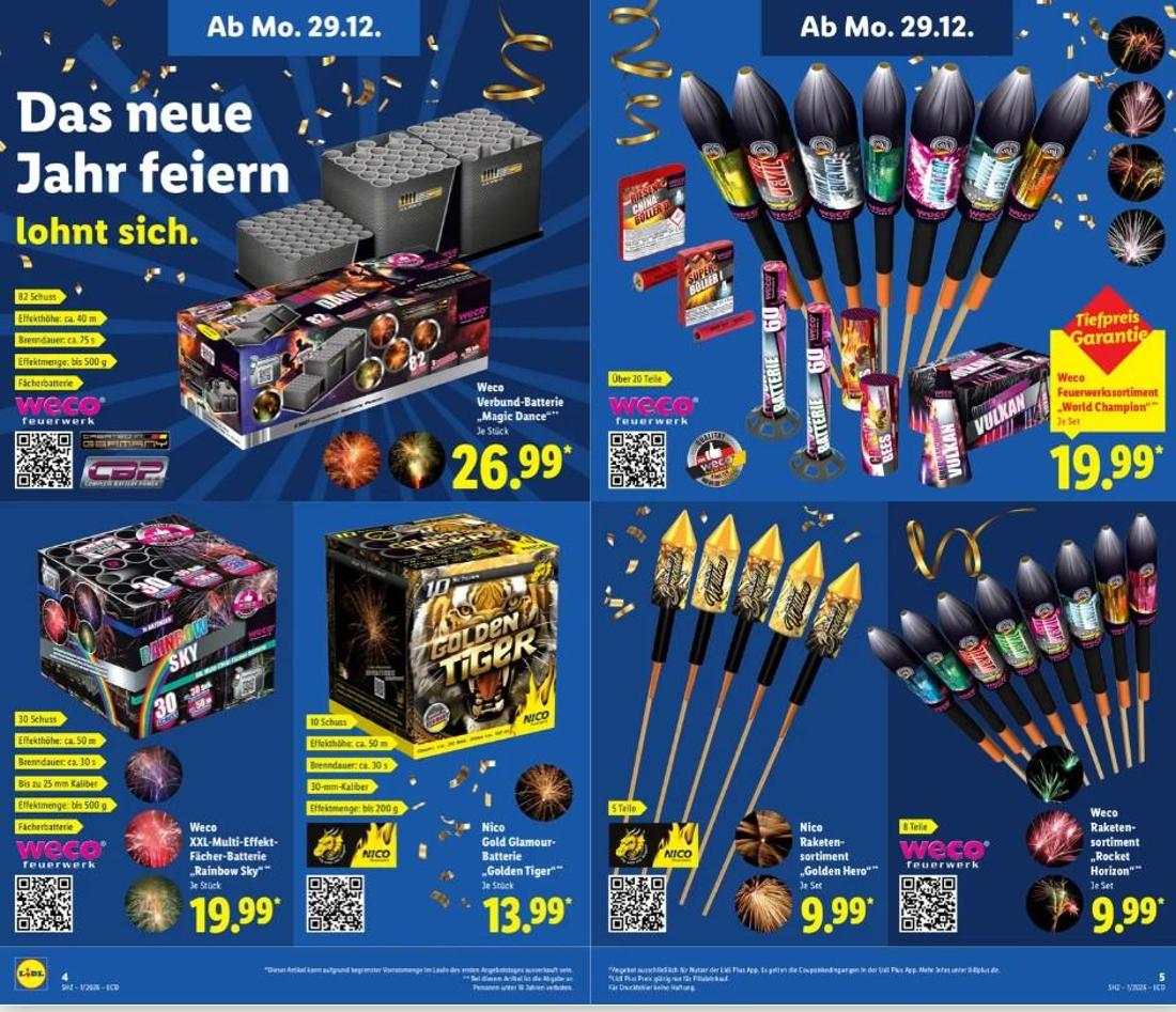 LIDL Feuerwerk Raketen