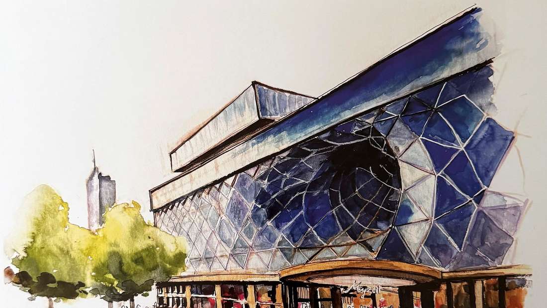 Auch Architektur unserer Zeit ist im Mehrjahreskalender zu sehen, wie das futuristisch anmutende Gebäude „My Zeil“.