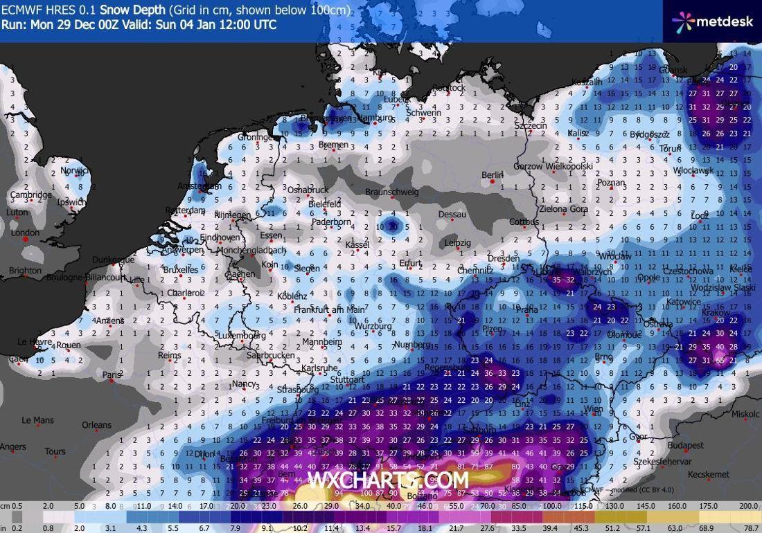 Schneekarte Deutschland