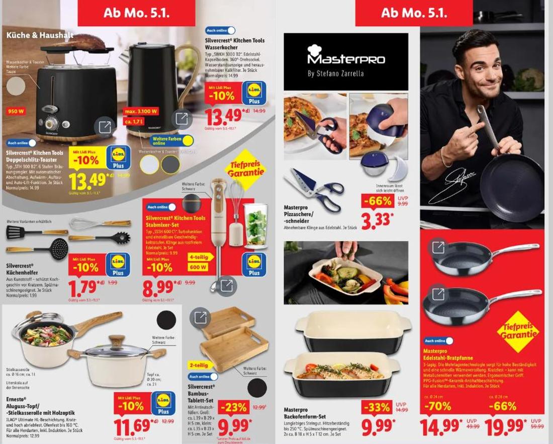 Das LIDL-Prospekt mit den Angeboten ab dem 5. Januar in der Kategorie Küche & Haushalt.