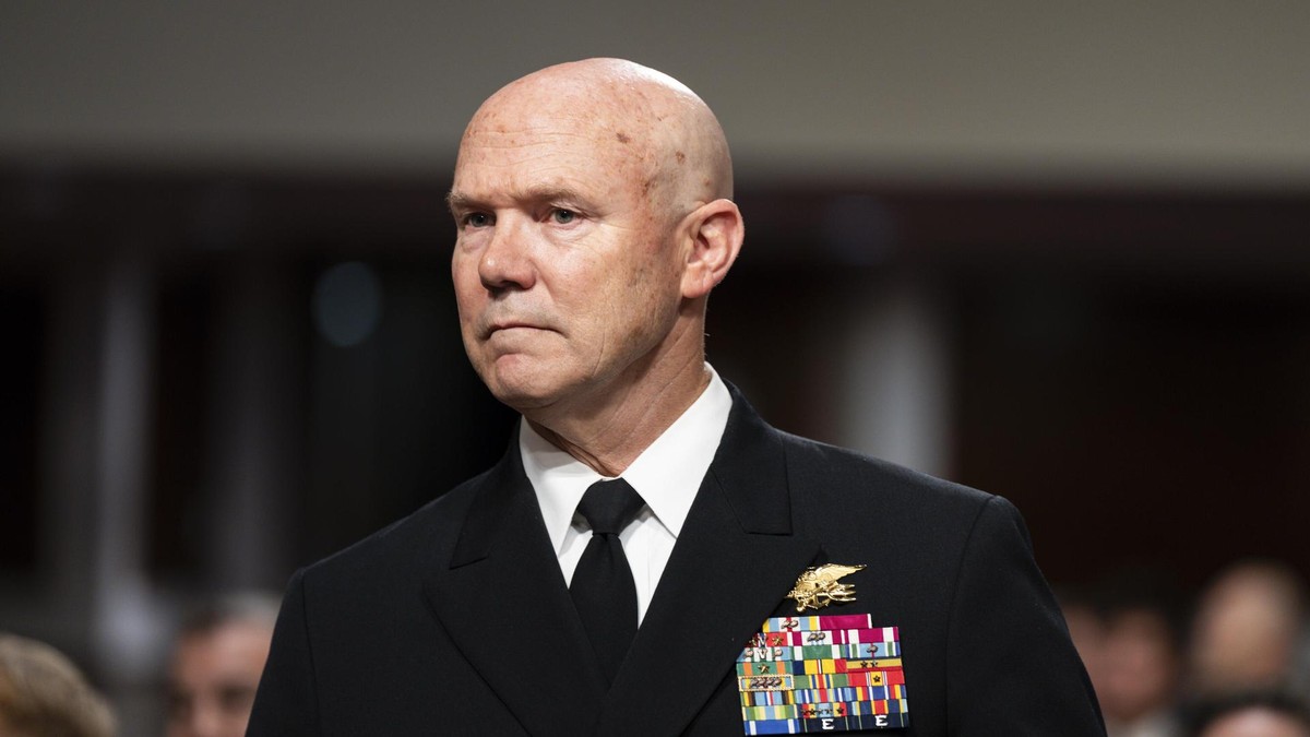 Vice Admiral Frank Bradley, nominated to be admiral and commander of the U.S. Special Operations Command, attends a Senate Armed Services Committee hearing on their nominations on Capitol Hill in Washington, July 22, 2025. (Tierney L. Cross/The New York Ti