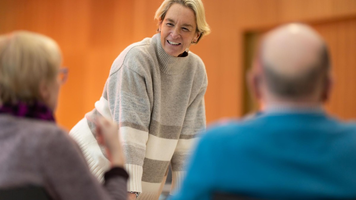 „Jeder muss nicht alles können“: Die ehemalige Fußball-Nationaltrainerin Martina Voss-Tecklenburg am Freitag im FUNKE Media Office. 