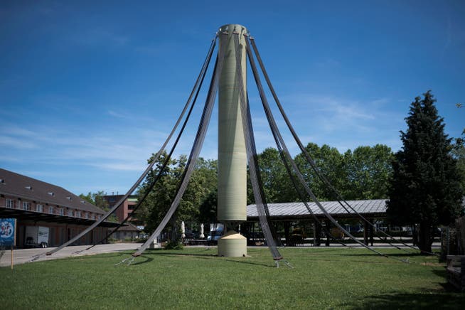 So sah Jürg Altherrs Turm aus, als er einige Tage lang stand.