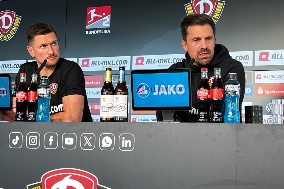 Thomas Stamm (r.) betonte vor dem Nürnberg-Spiel die interne Kommunikation.