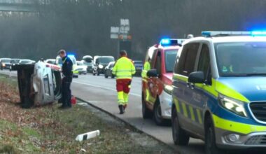 Unfall auf A45 beim Autobahnkreuz Dortmund-Süd: Möglicher Glätteunfall