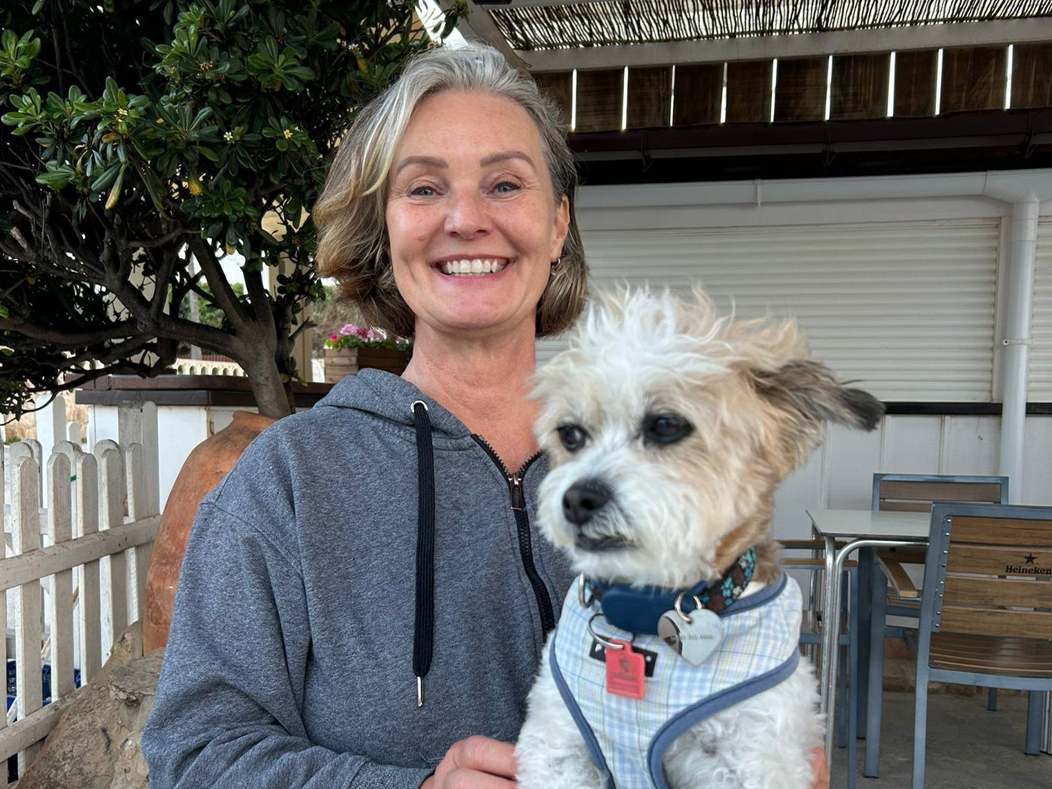 Lynch und Enzo in Denia, Spanien. 