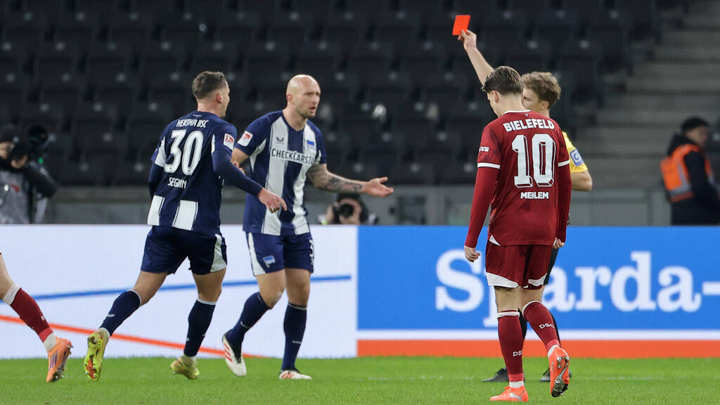 Hertha BSC kassiert Last-Minute-Dämpfer in Unterzahl gegen Bielefeld