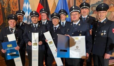 Wallerdorfer Feuerwehren bei Staatsempfang in München
