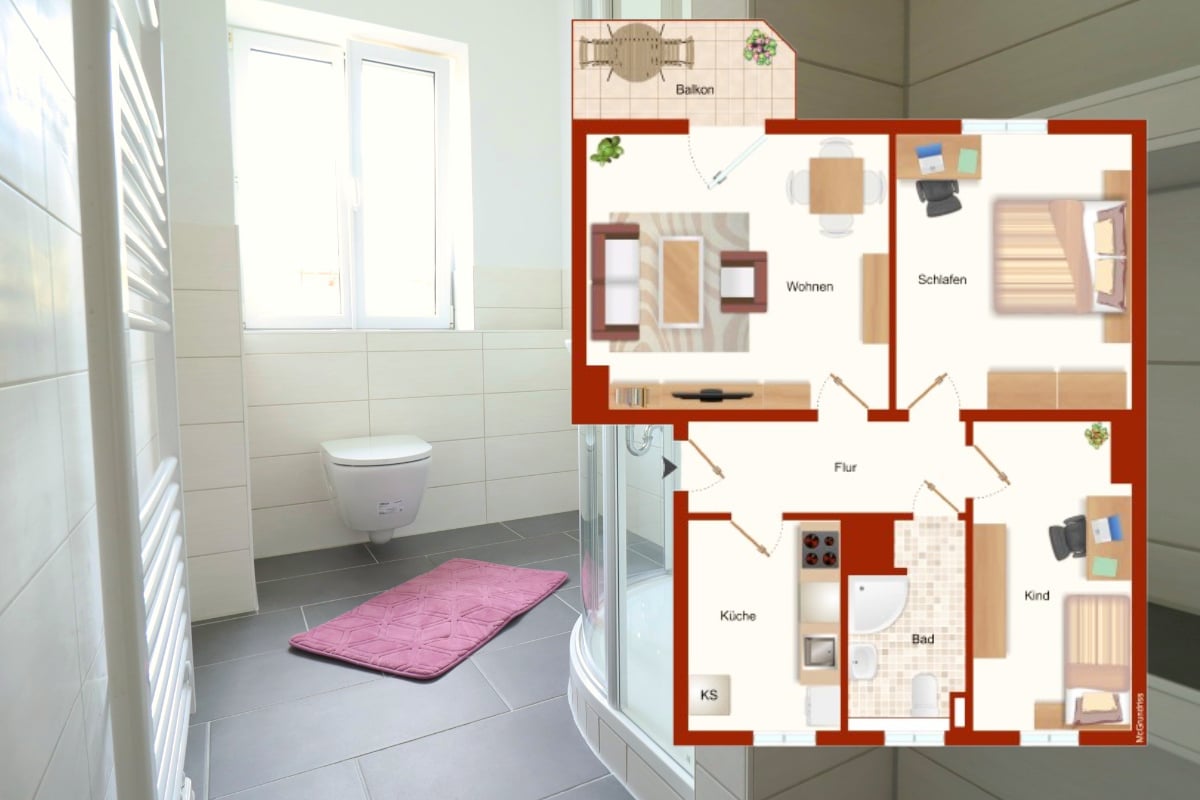 Tolle 3-Raum-Wohnung mit Balkon, Dusche und großer Küche in Chemnitz frei
