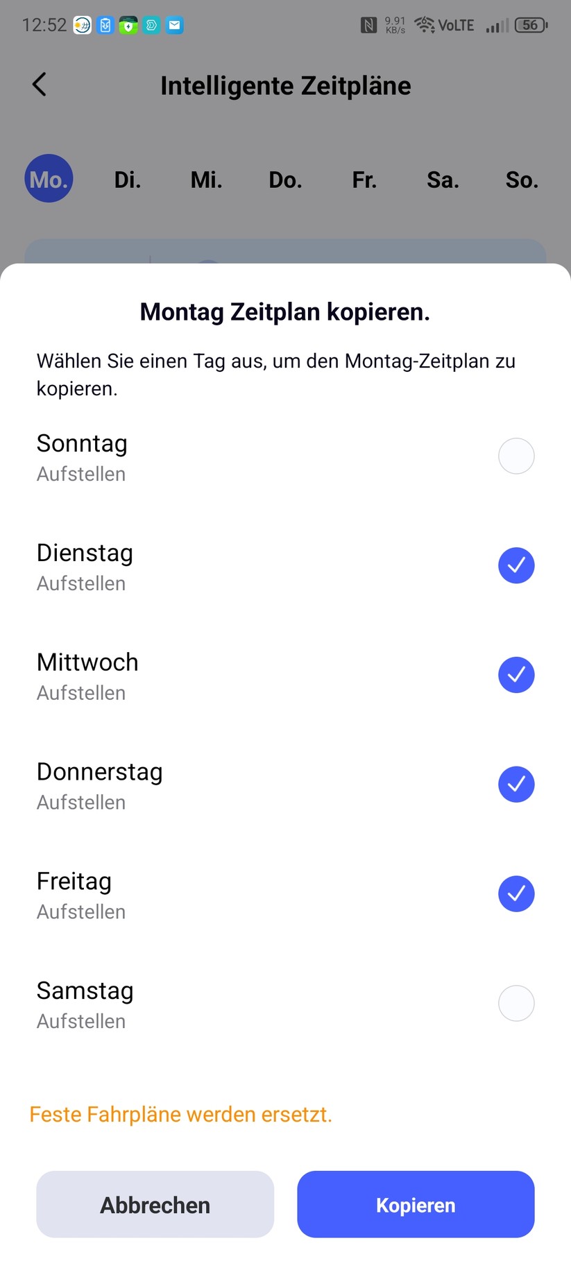 Aqara W600: Zeitpläne