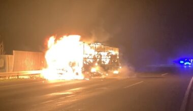 FW-GE: LKW-Brand auf der A2 bei Gelsenkirchen