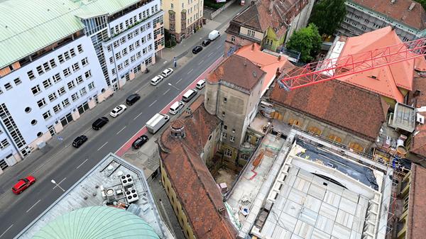 Exklusiver Einblick: So sieht es derzeit auf der XXL-Baustelle des Volksbads in Nürnberg aus