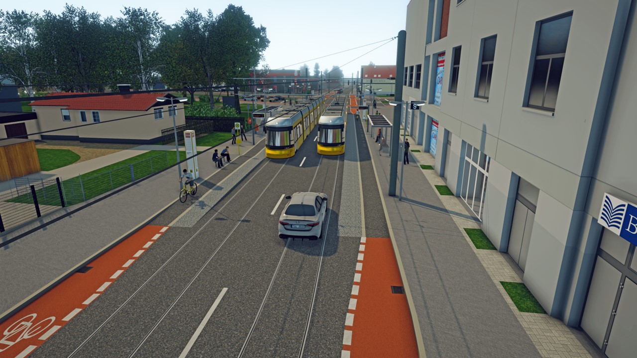 Visualisierung zweigleisige Tram-Strecke Mahlsdorf