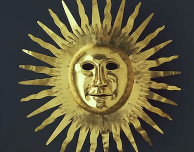 Einer der Ausstellungshöhepunkte: Die Sonnenmaske mit den Gesichtszügen Augusts des Starken, König von Polen und Kurfürst von Sachsen.