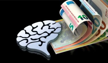 Euroscheine und Gehirnsymbol