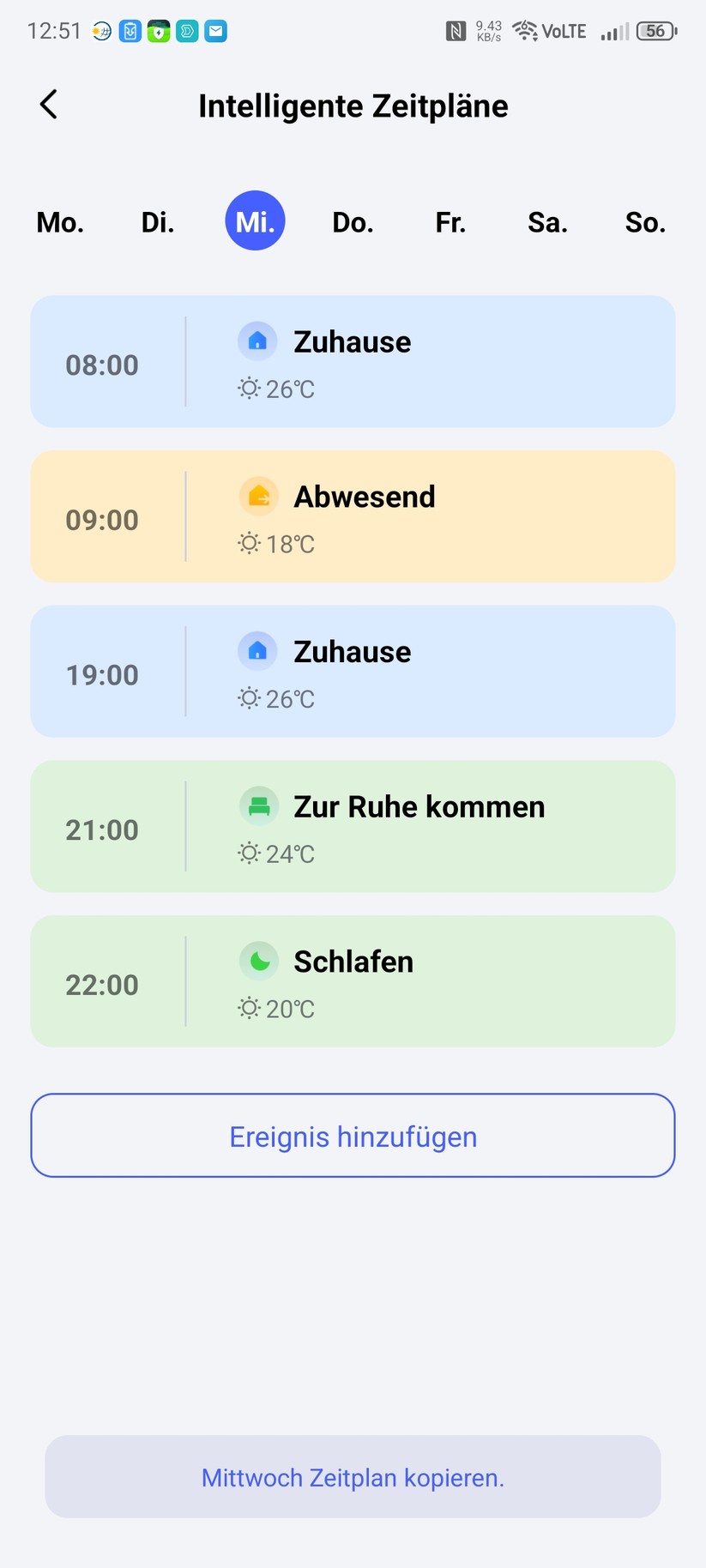 Aqara W600: Zeitpläne