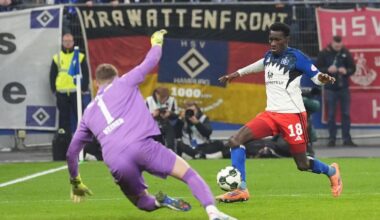 Das späte 1:0 im Pokal gegen Kiel: Bakery Jatta trifft gegen Kiel.