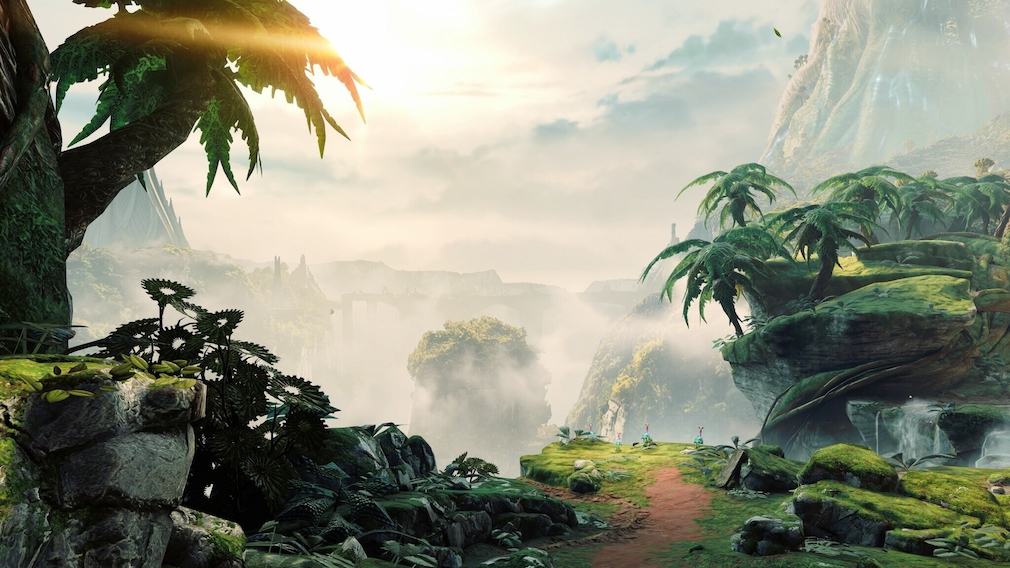 Insgesamt kann sich die Grafik durchaus sehen lassen. So hübsch wie in diesem frühen Abschnitt im Dschungel ist "Metroid Prime 4" allerdings selten.