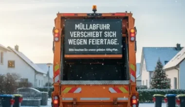 Müllabfuhrverschiebung zu Weihnachten und Silvester