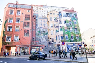 Le Mur des Canuts in Lyon ist die größte Wandmalerei in Europa.