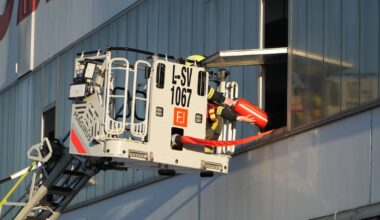 Feuer in der Sauna eines Sportcenters