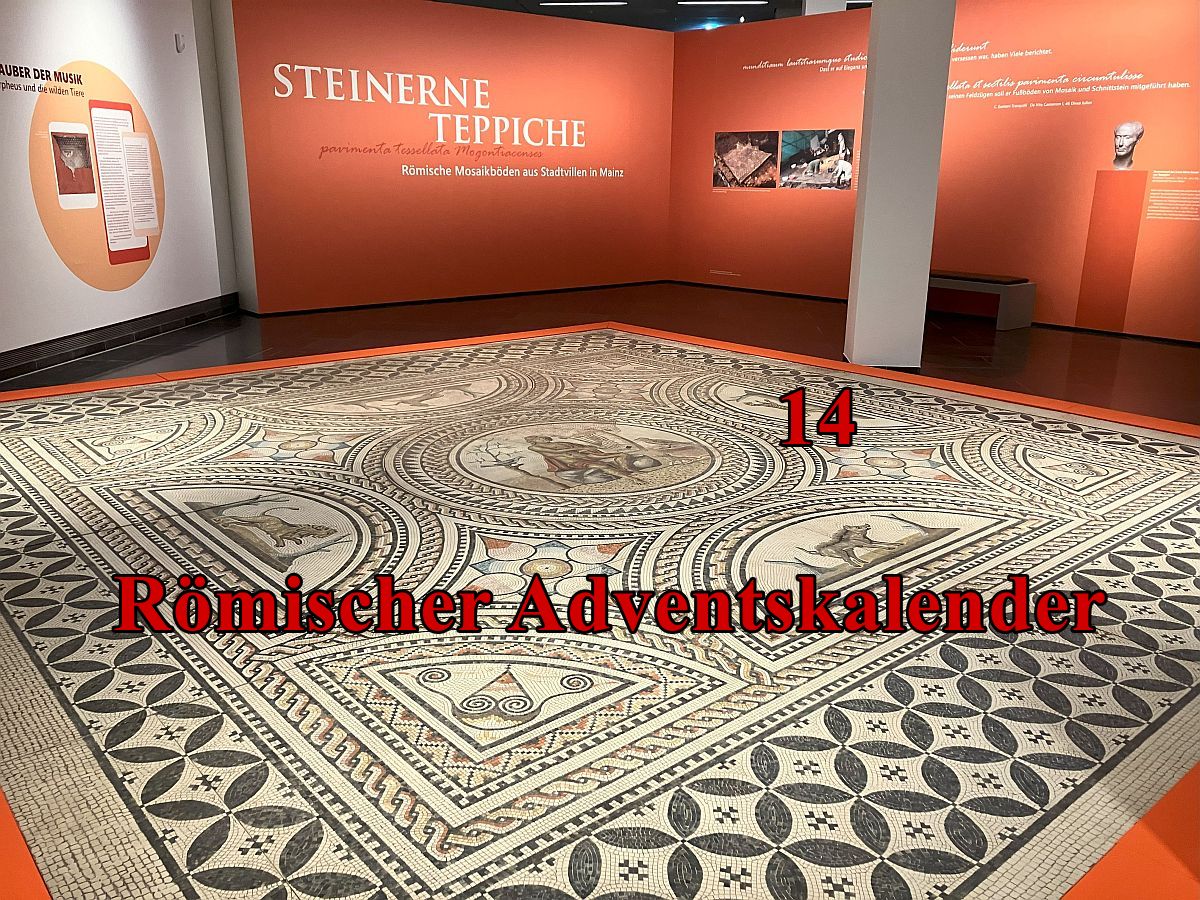 Mainz&-Adventskalender, Türchen 14: Orpheus und der Panther im Fußboden - Mosaikfunde in Mainz belegen Reichtum von Mogontiacum