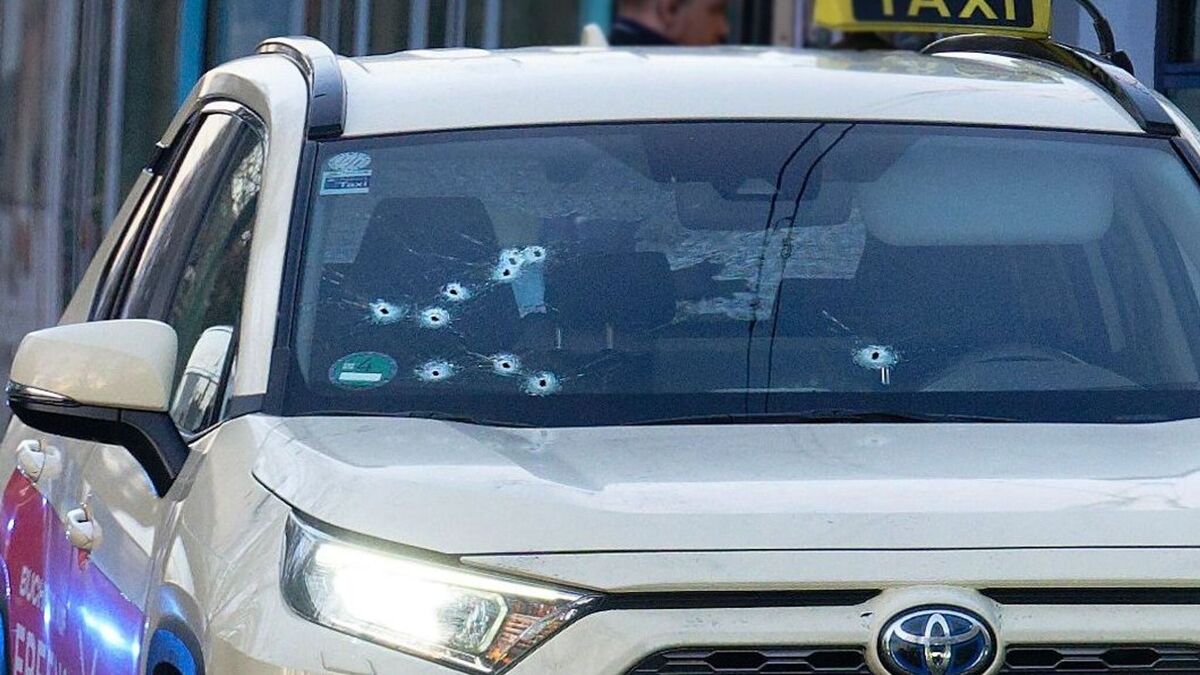 Auf das Taxi wurden mehrere Schüsse abgegeben - vor allem auf die Beifahrerseite.