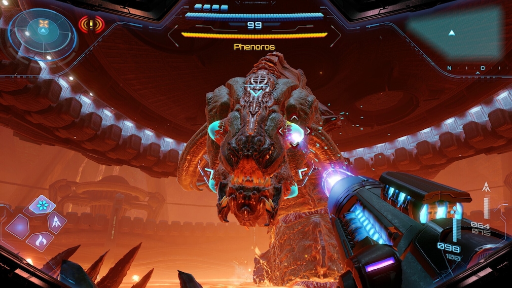 Zu den absoluten Highlights des Spiels zählen die meist monströsen Bosse wie diese Lava-Schlange.