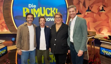 Tom Beck, Tobi Krell, Ilka Bessin, Ingo Zamperoni bei „Die Pumuckl Show”